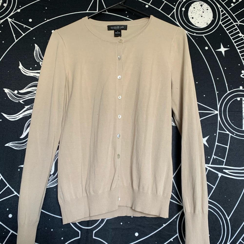 August Silk Cream Cardigan